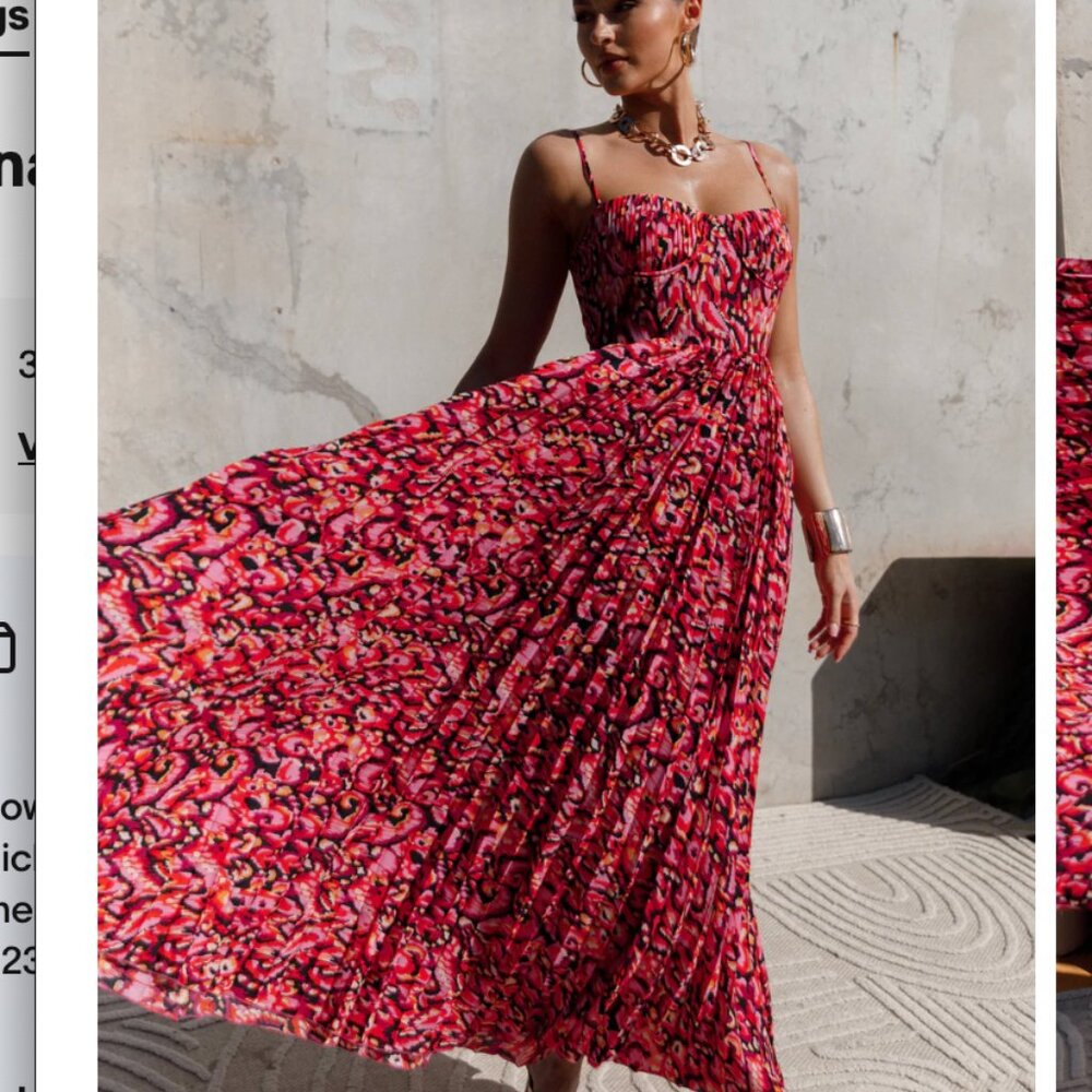 Petal & Pup Achanti Pleated Maxi Dress sz XL